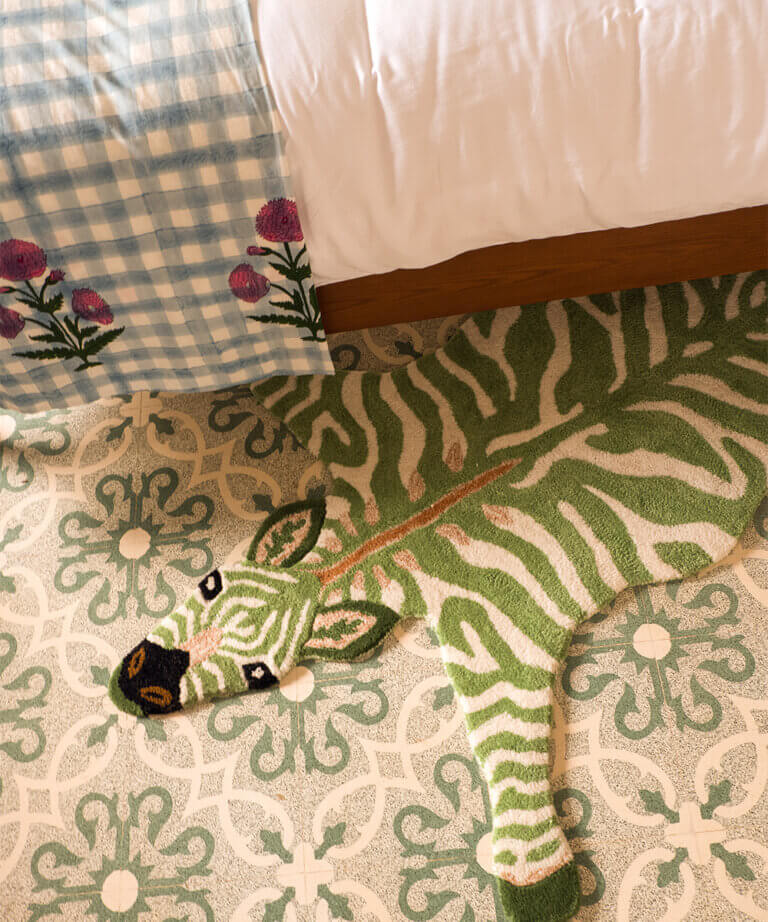 Grassy Zebra Rug Large
