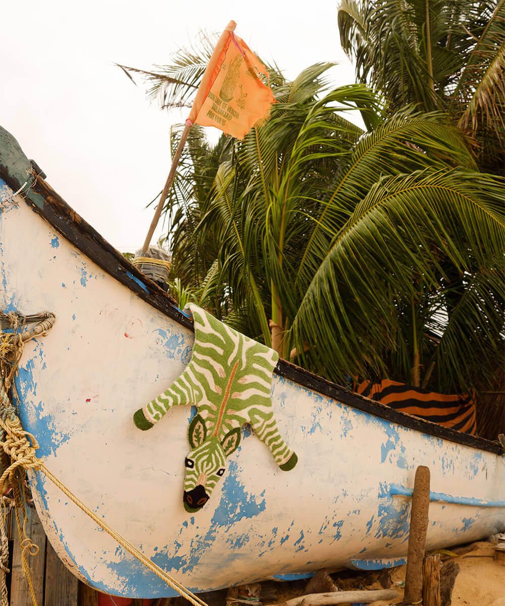 Grassy Zebra Rug Large