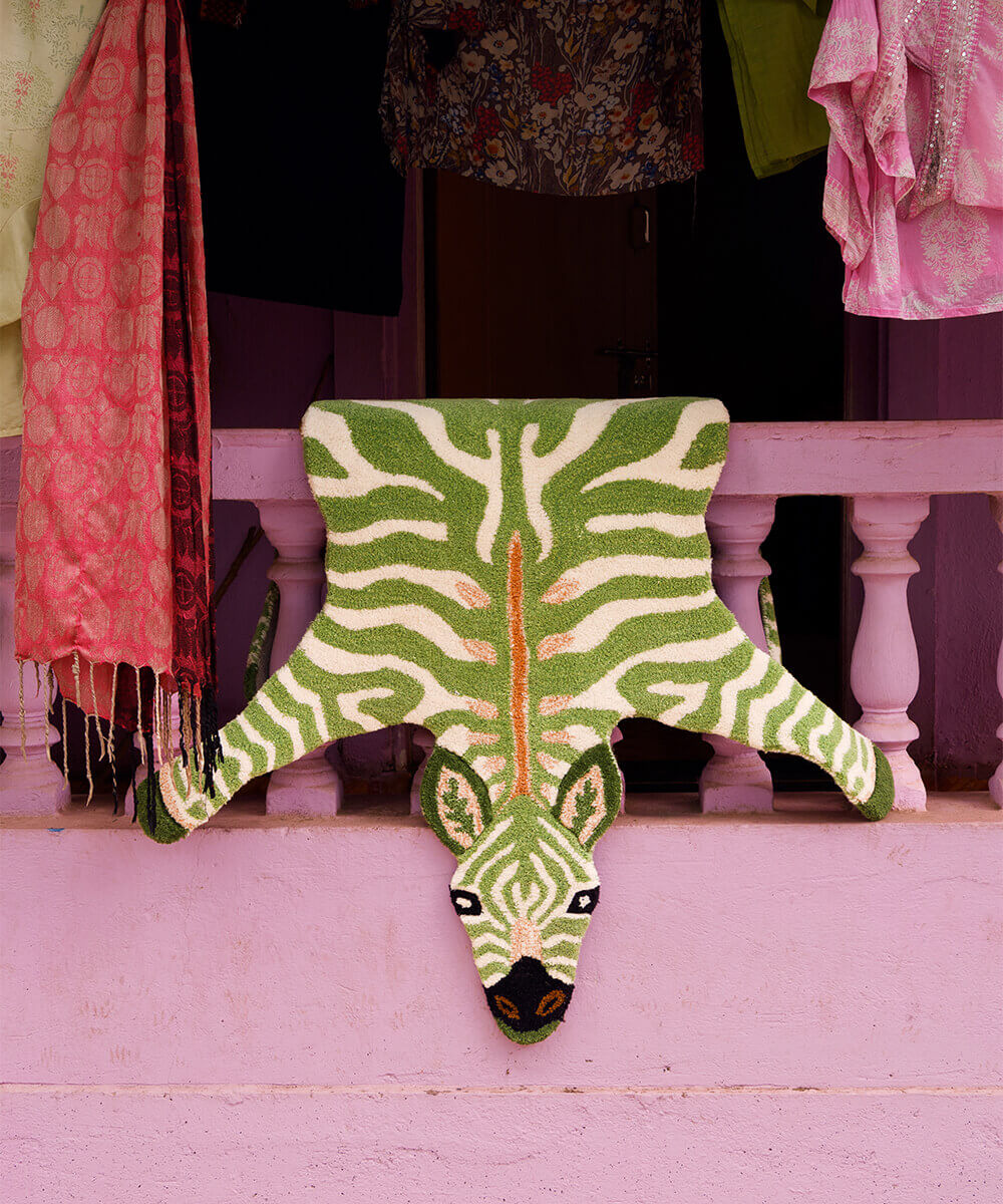 Grassy Zebra Rug Large