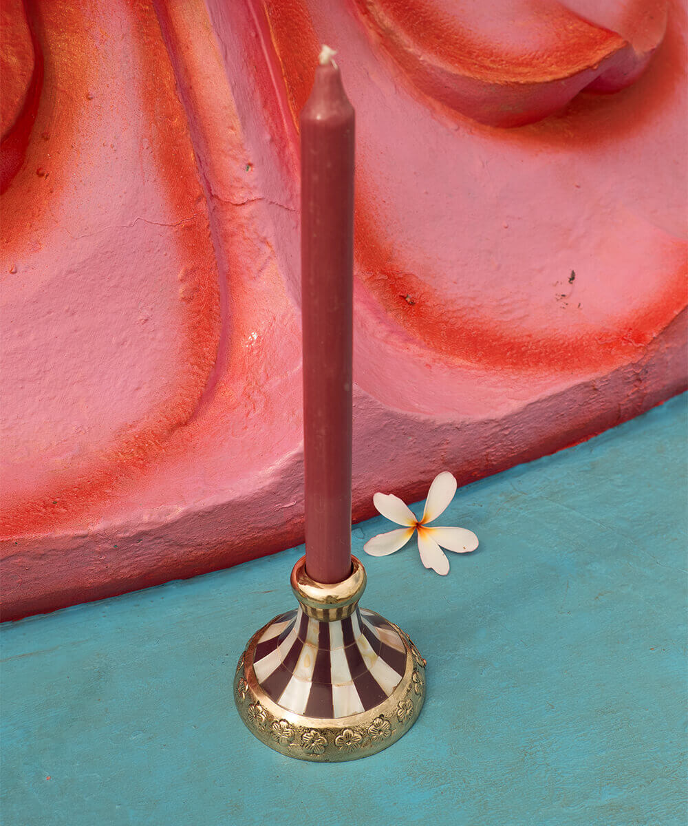 Sanya Striped Candle Holder Purple