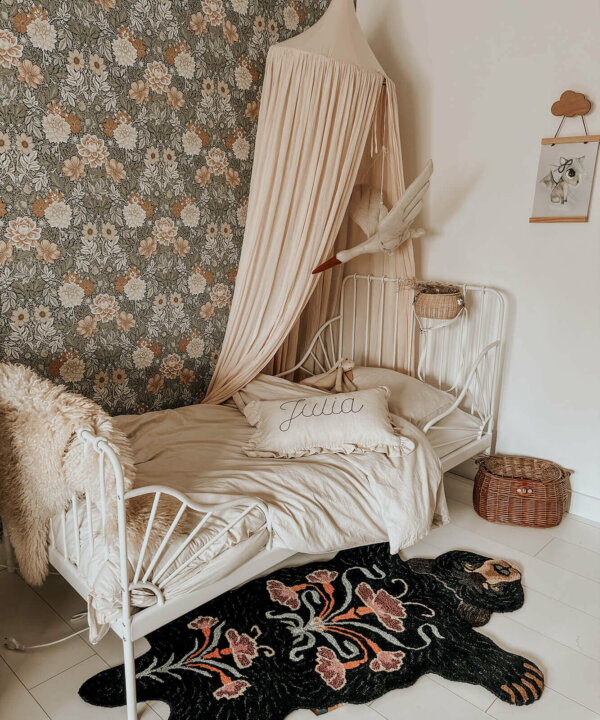 Blooming Black Bear Rug Small