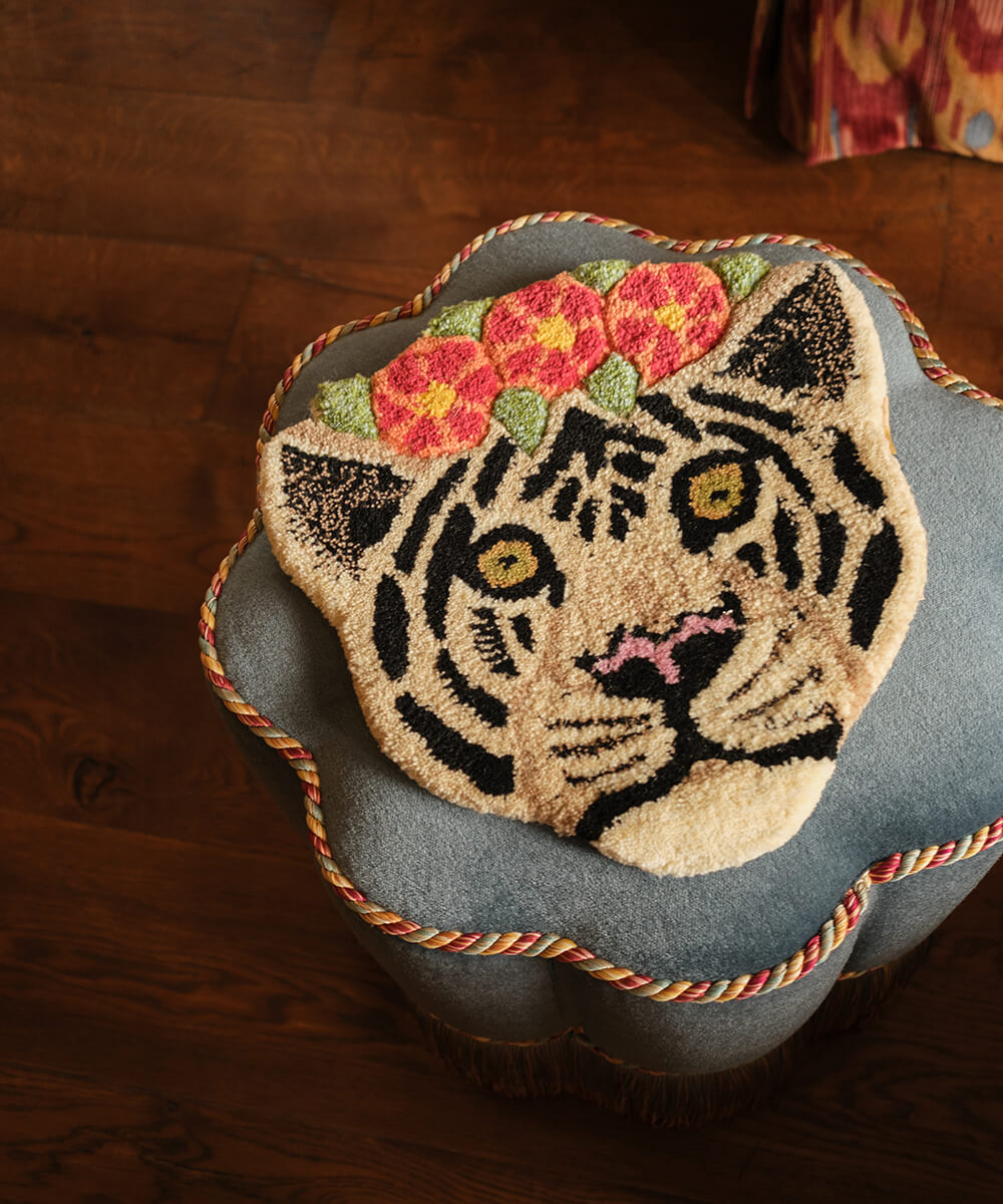 Floral Witte Tijger Dierenkop