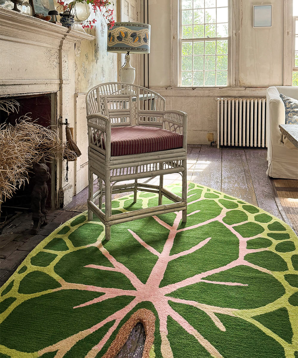 John Derian African Mask Leaf Rug