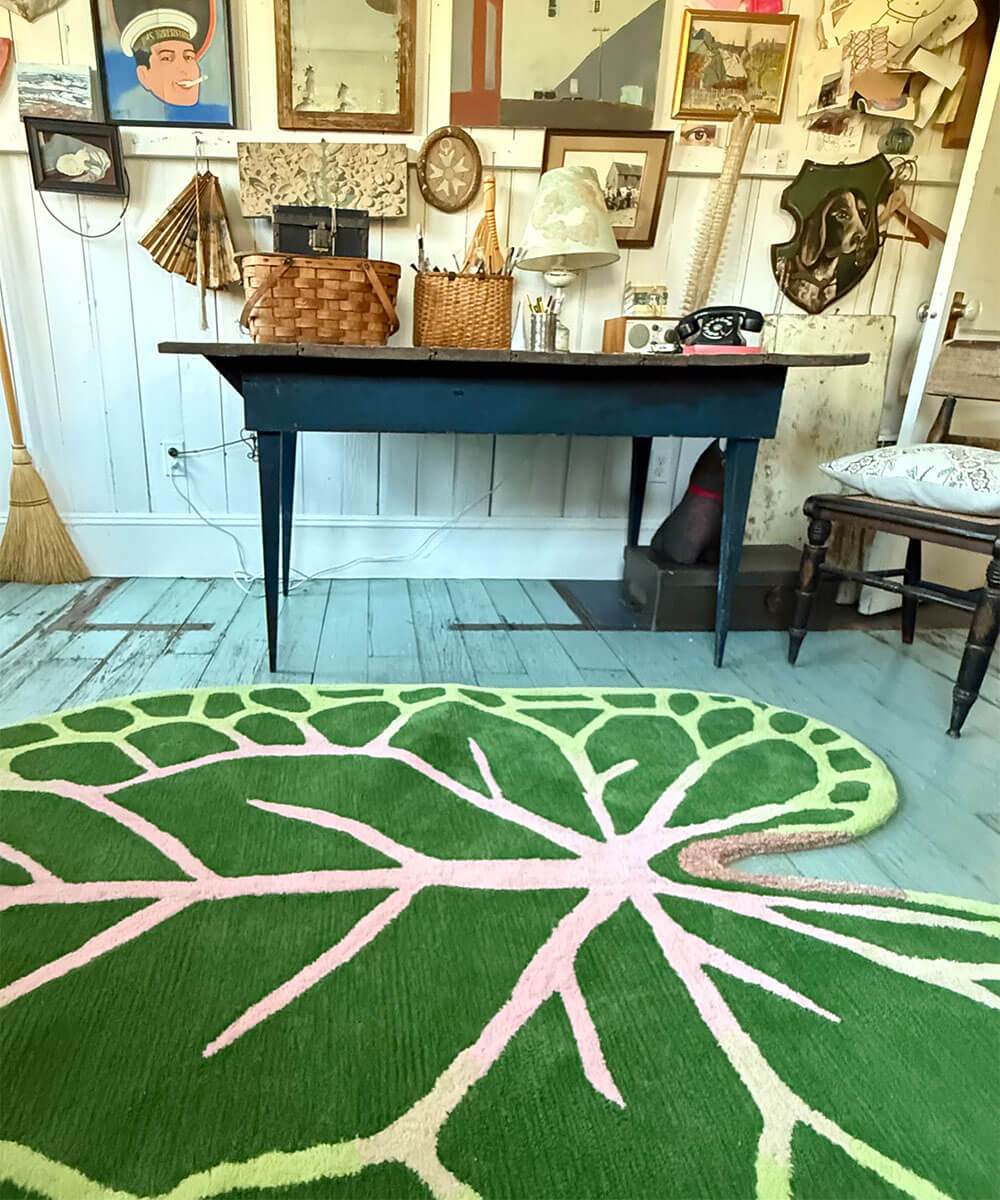 John Derian African Mask Leaf Rug