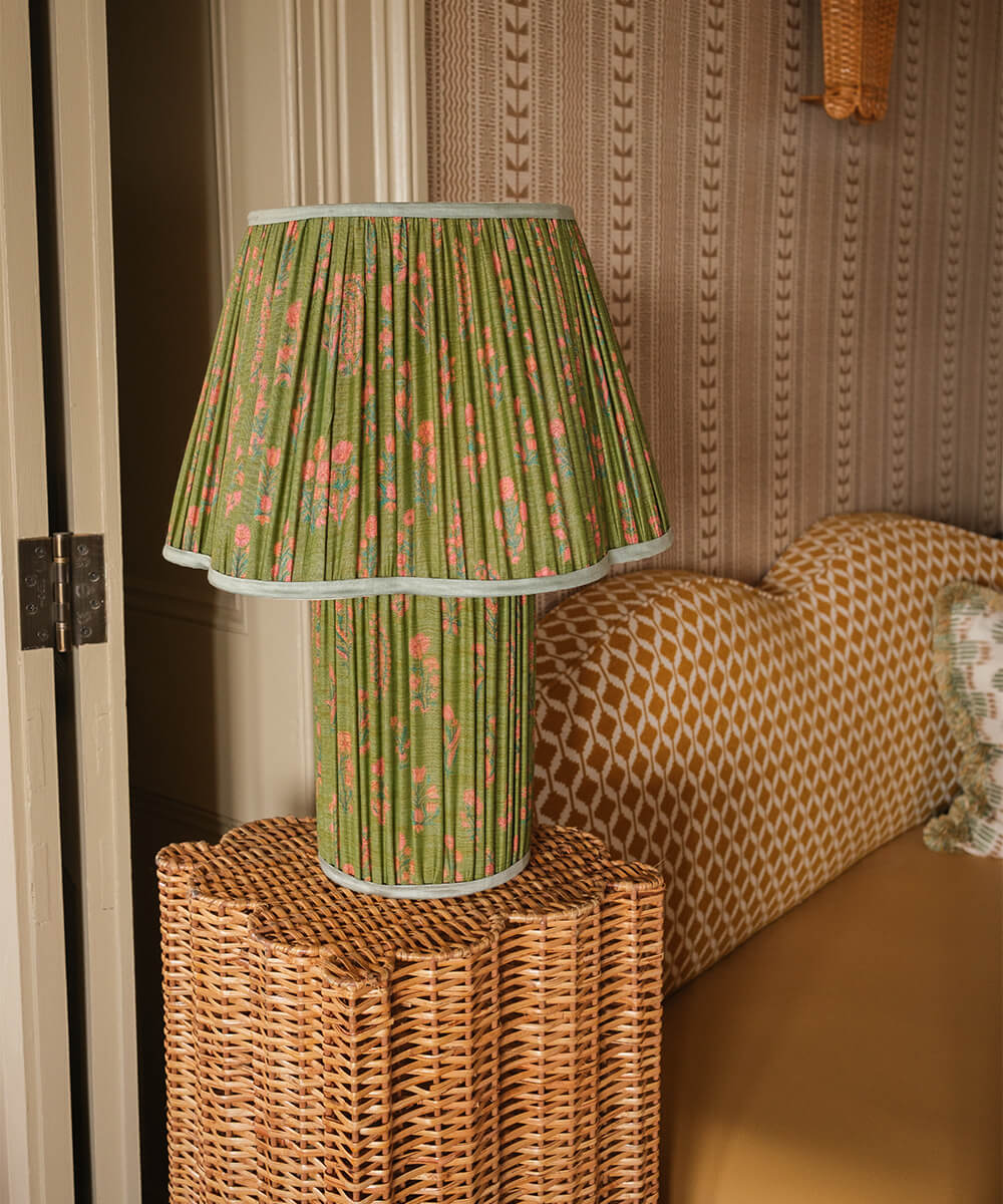 Myra Lamp Large Silk Sami Green