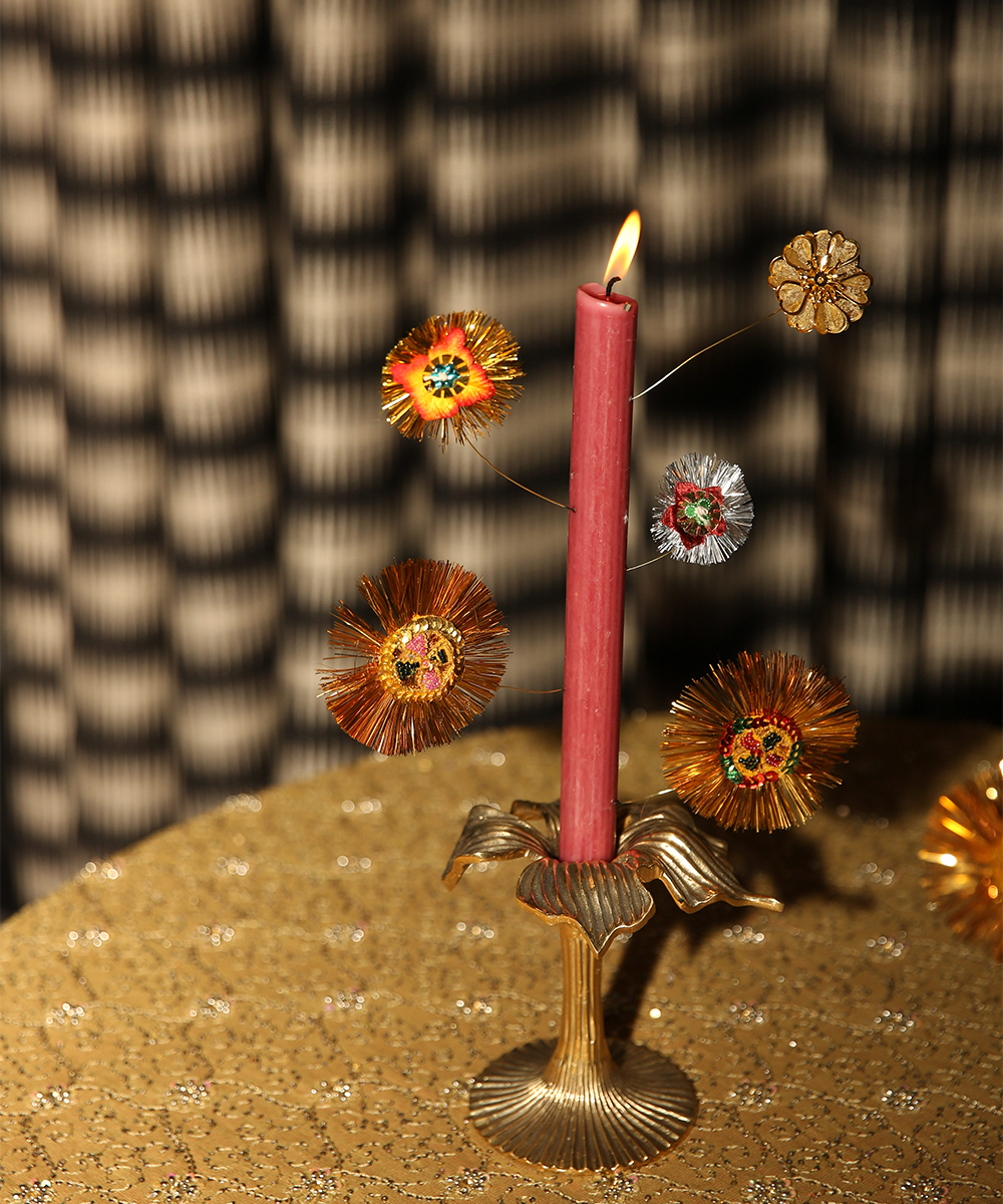 Hailey Hibiscus Candle Holder Long