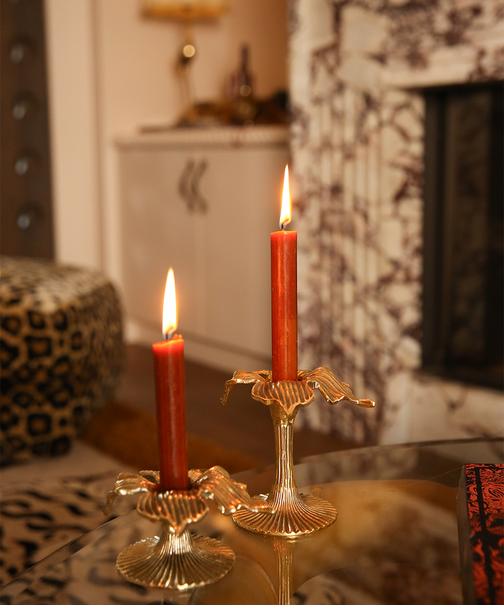 Hailey Hibiscus Candle Holder Long