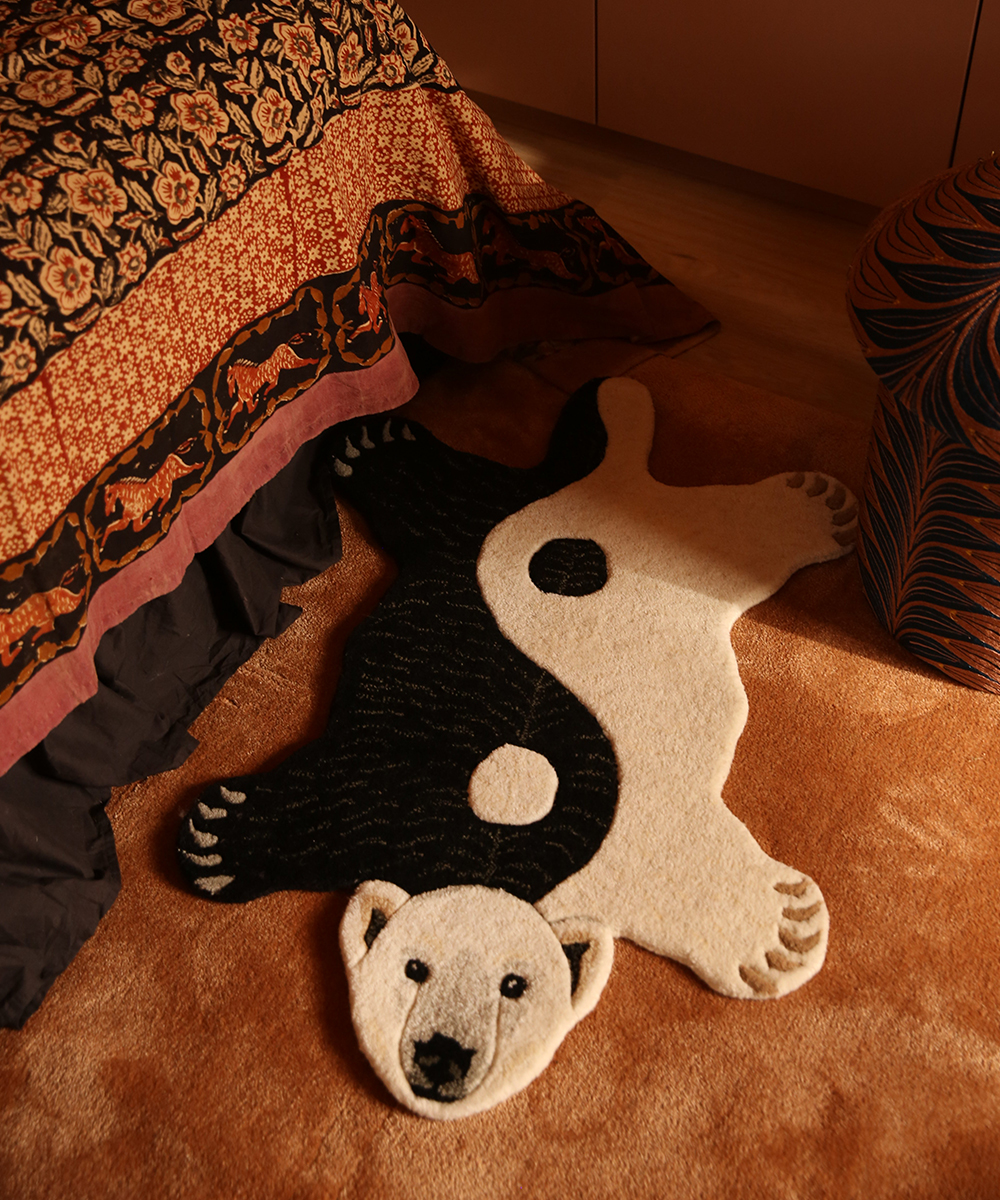 Mara Yin Yang Polar Bear Rug Small