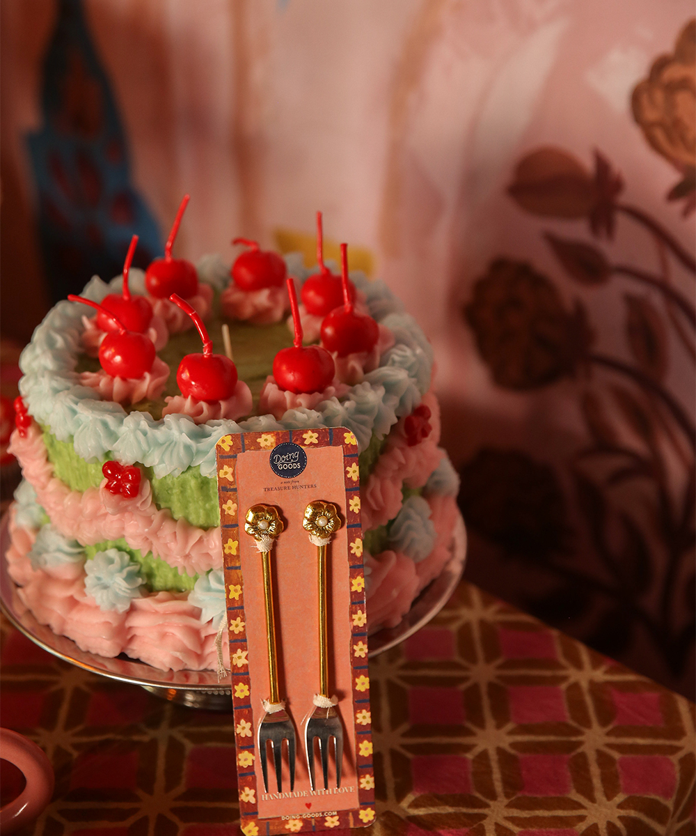 Zoey Flower Cake Fork Set