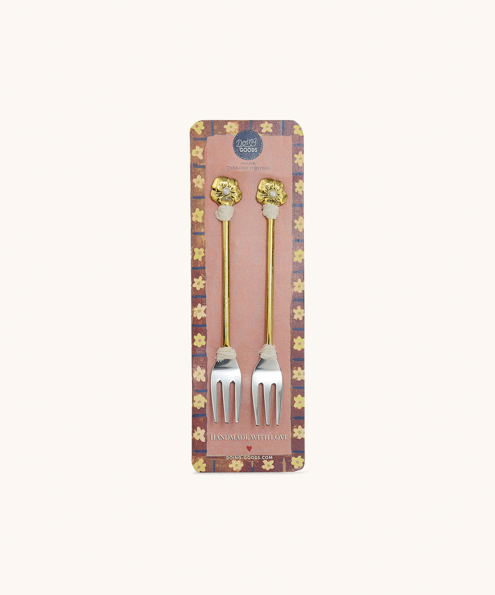 Zoey Flower Cake Fork Set