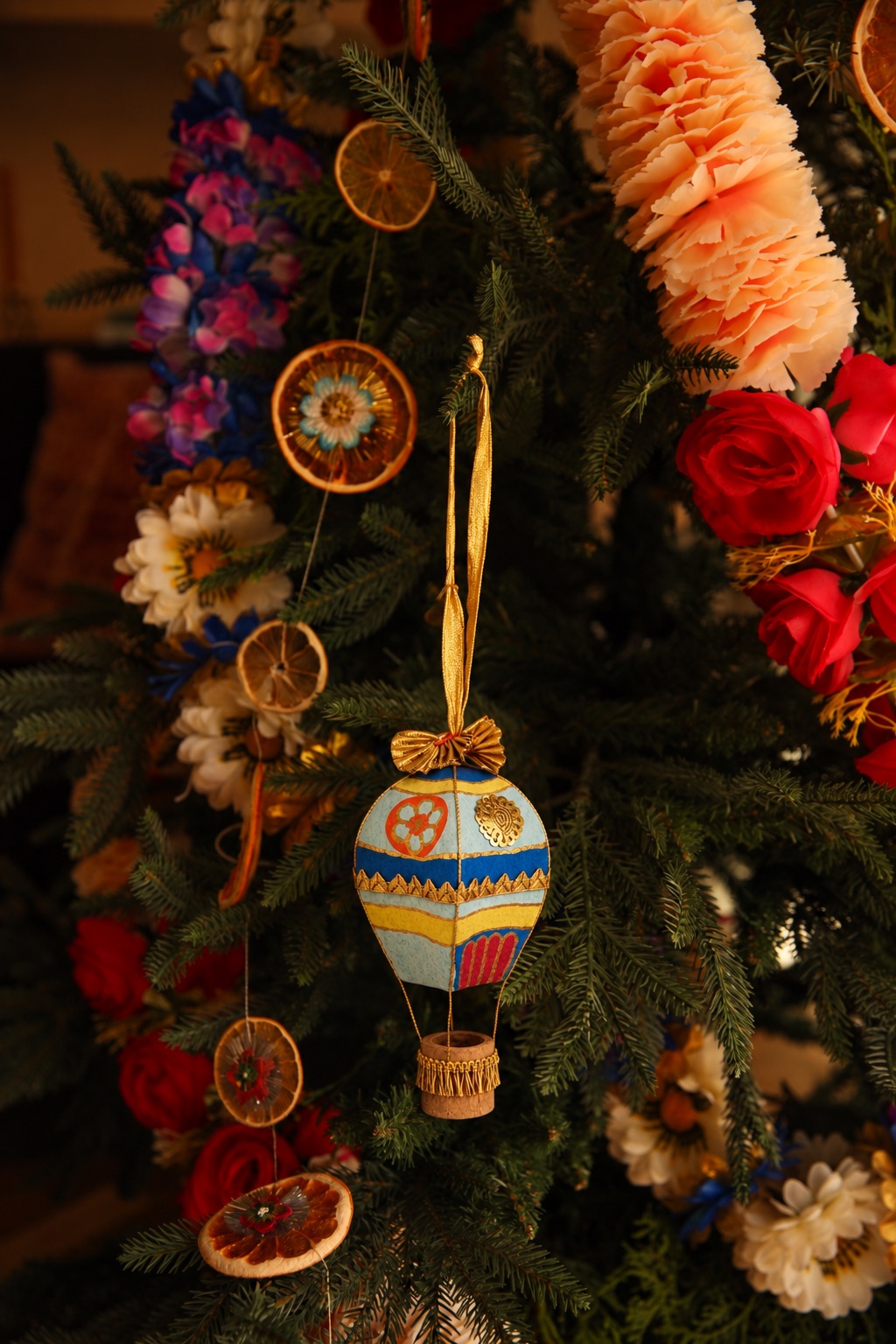 Hari Heteluchtballon Blauw Ornament