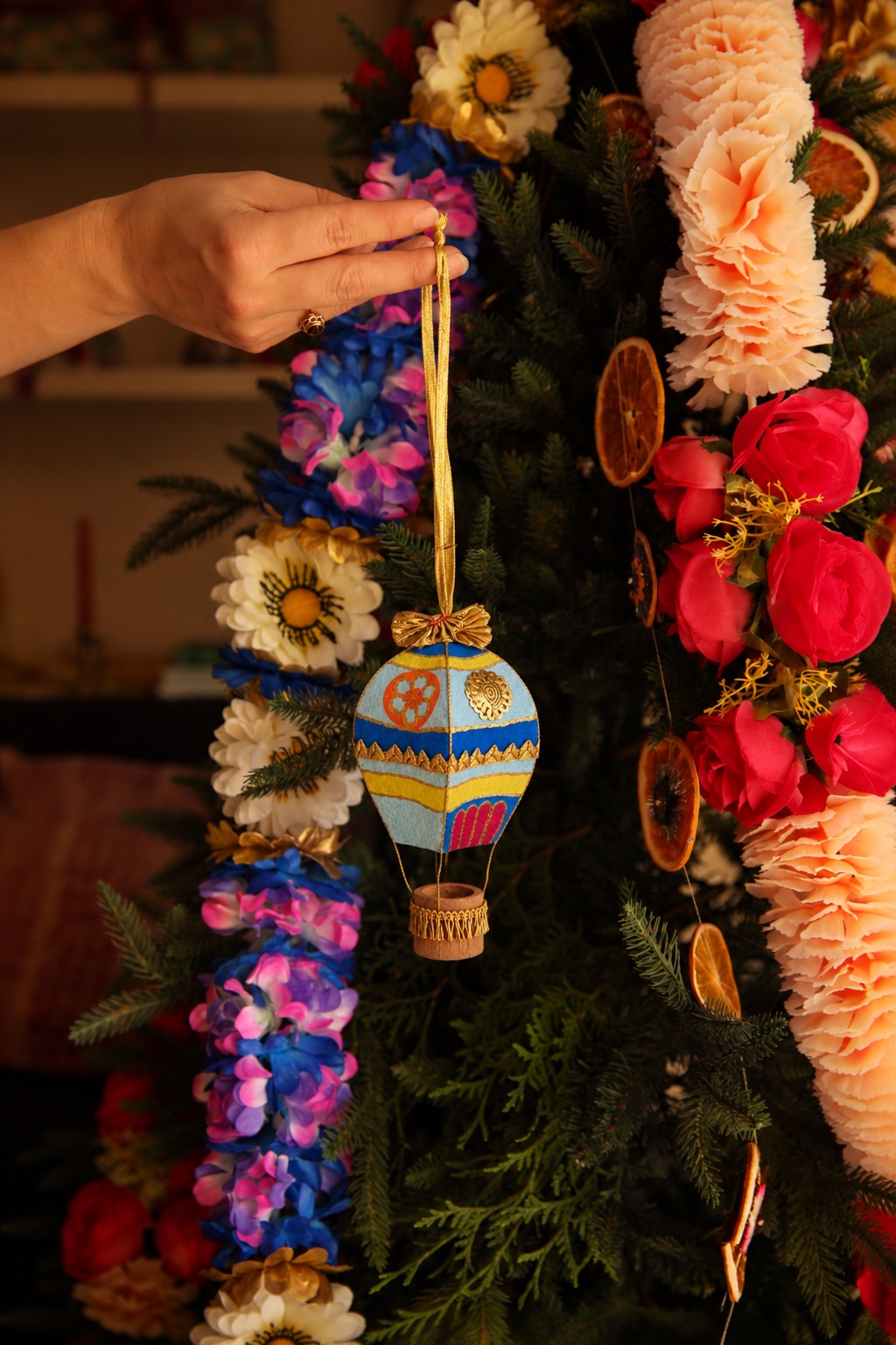 Hari Heteluchtballon Blauw Ornament