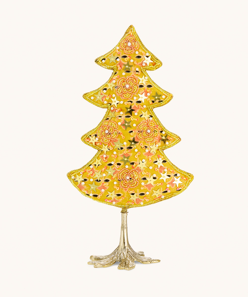 Sapin de Noël Fantaisie Moyen Jaune