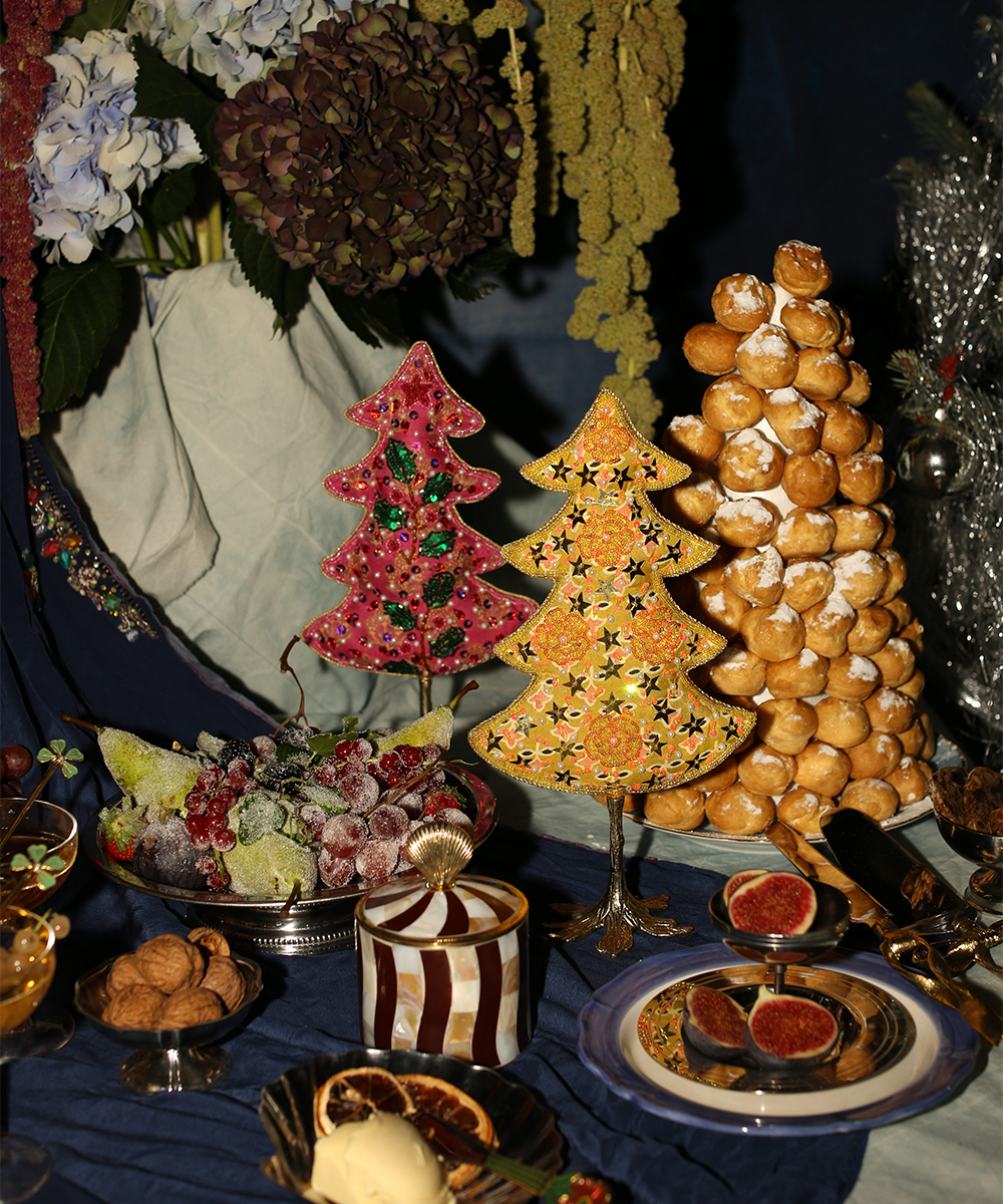 Sapin de Noël Fantaisie Moyen Jaune