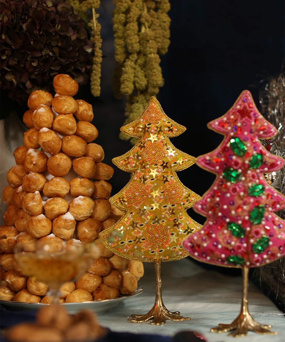 Sapin de Noël Fantaisie Moyen Jaune