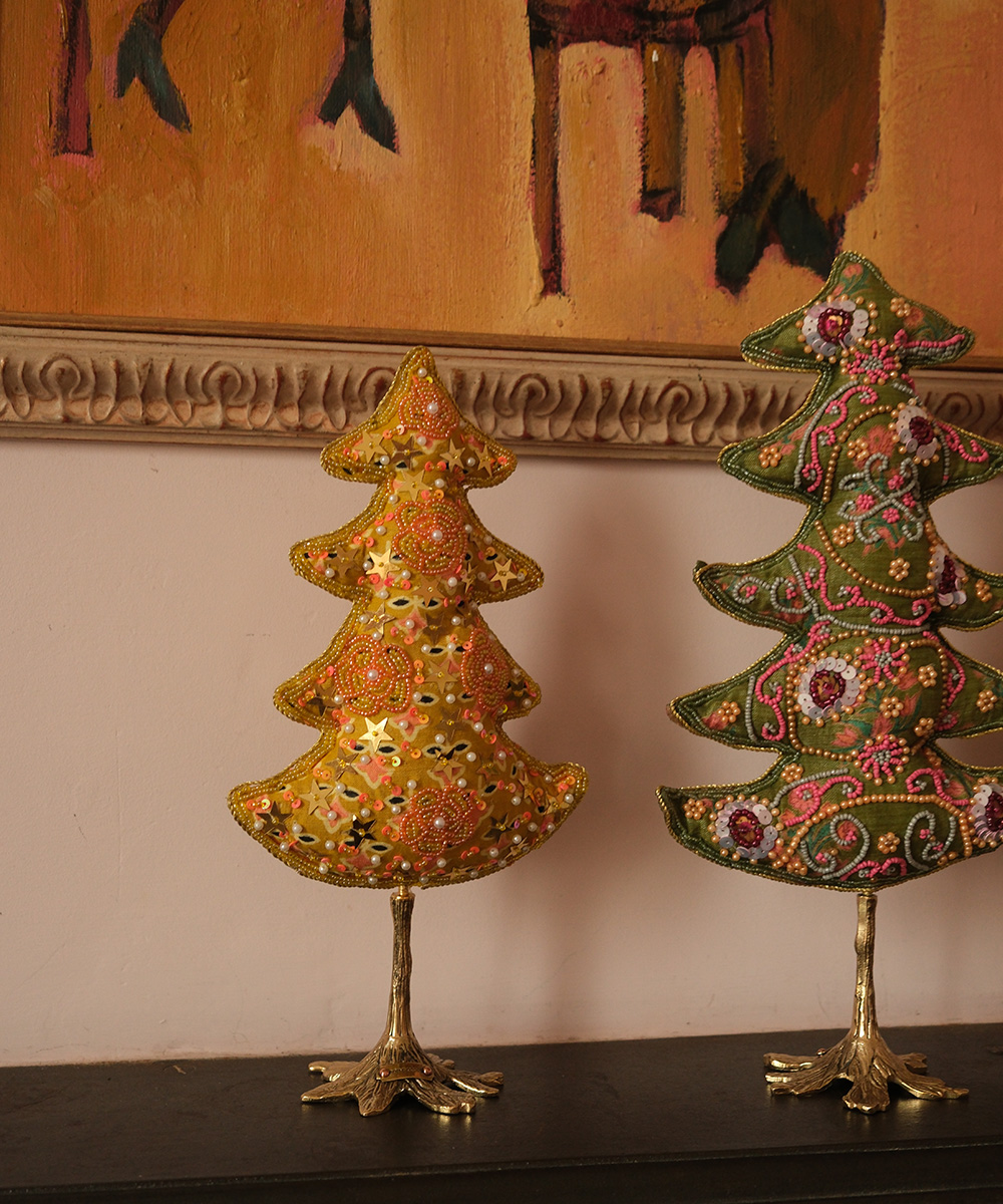 Sapin de Noël Fantaisie Moyen Jaune