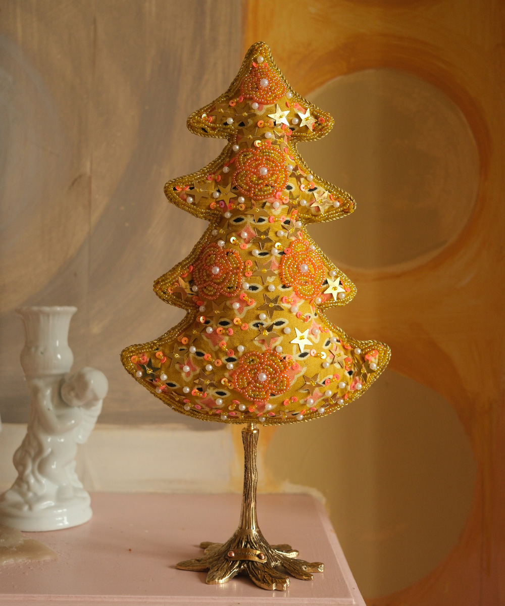 Sapin de Noël Fantaisie Moyen Jaune
